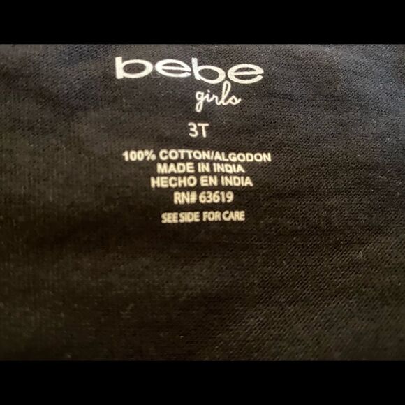 🛍Toddler BeBe Girls Rhinestone Black Logo knot -Front Top- - Picture 10 of 13